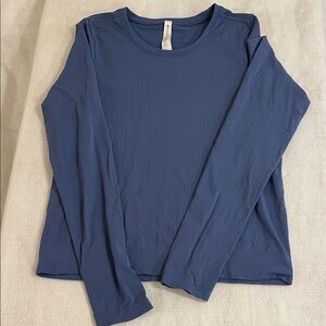 Athleta Classic Blue Long Sleeve Tee
